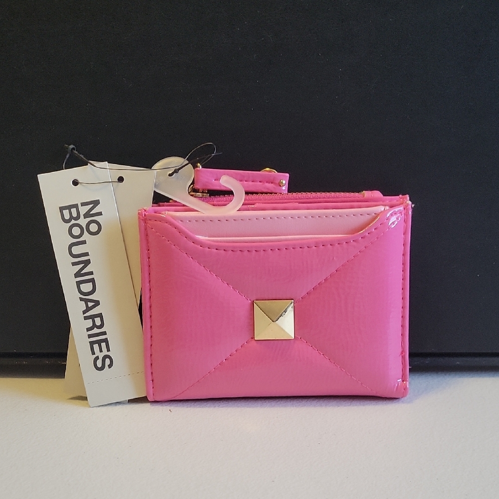 No Boundaries Vibrant Pink Wallet with Gold Accent B2